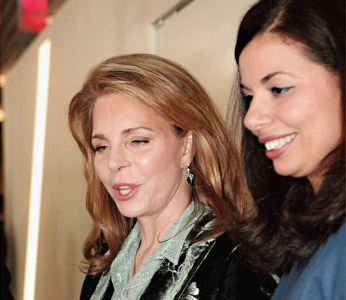 Queen Noor with Margaret Besheer of Voice of America and Fund vice-chair